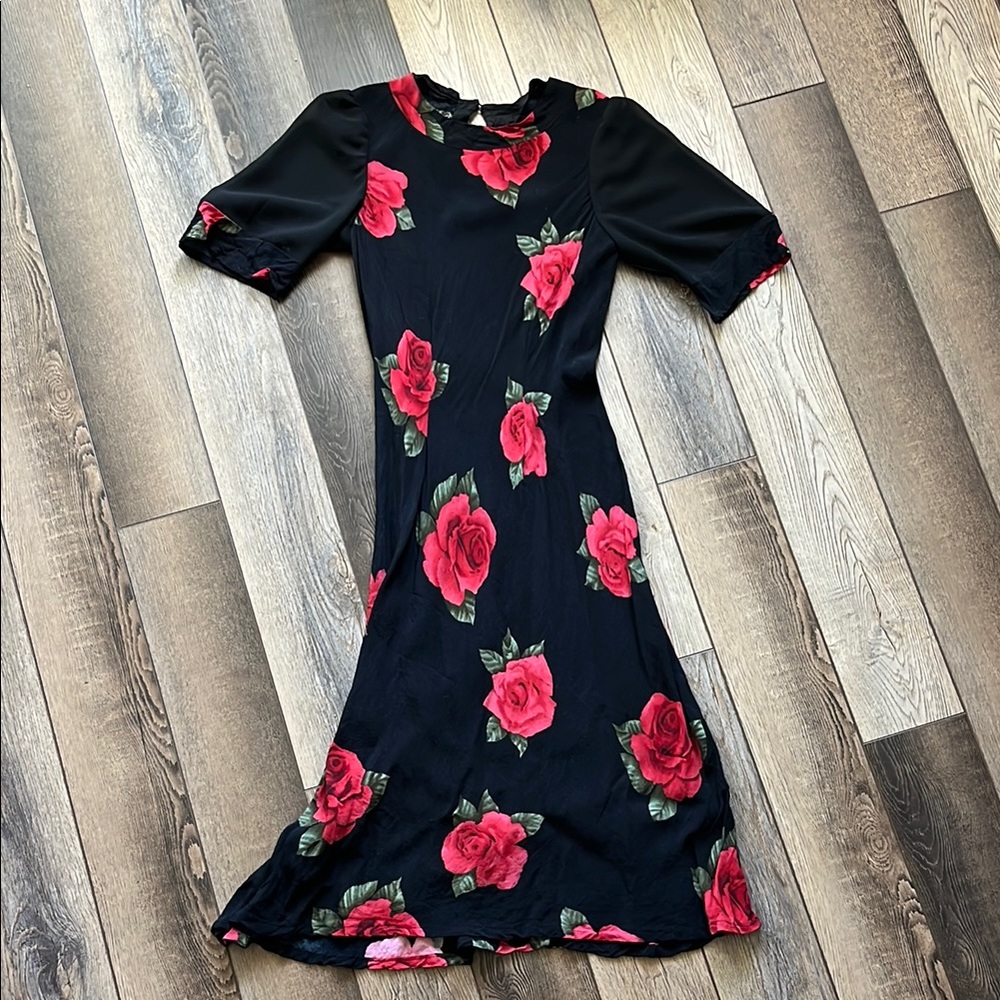 Vintage Floral Midi Dress